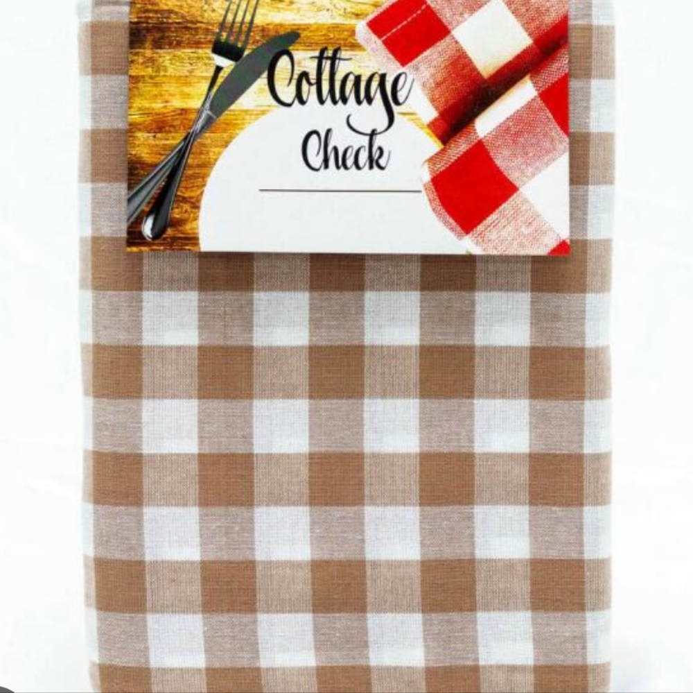 Brown and White Tablecloth OBLONG 60×84